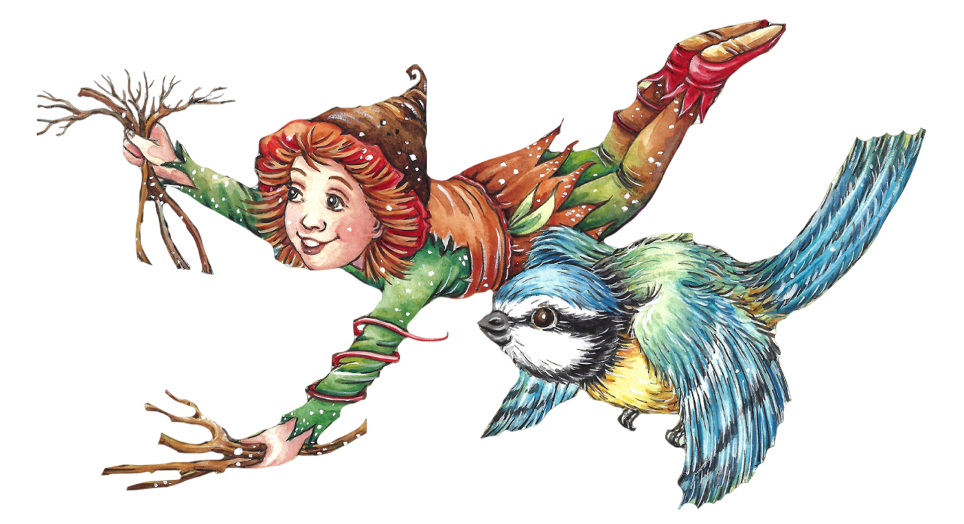 Hazel with a Blue Tit